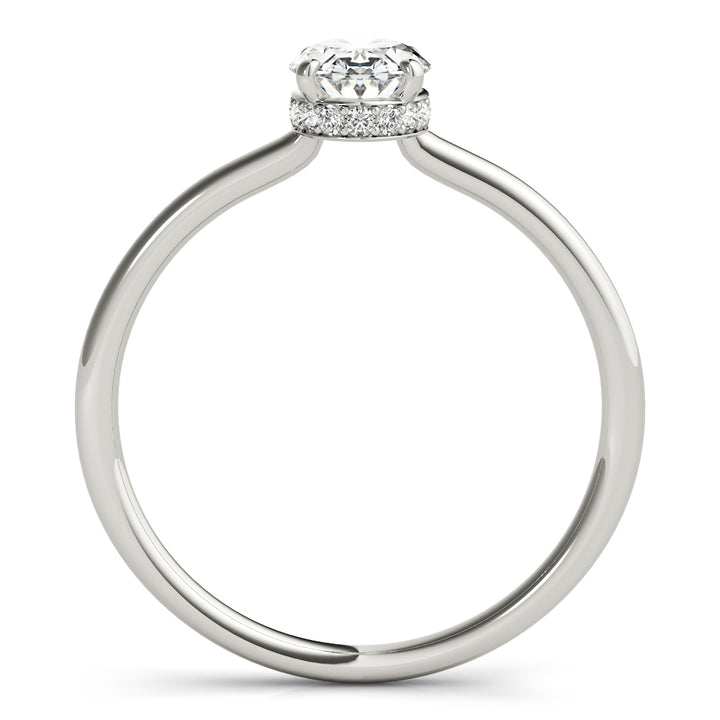 Platinum White Diamond Oval Halo Engagement Ring