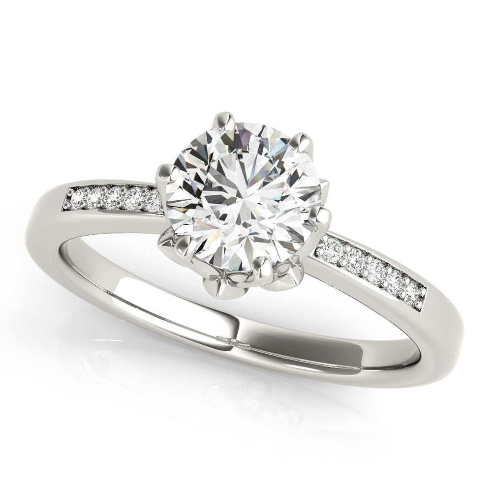 Diamond White Gold Single Row Engagement Ring