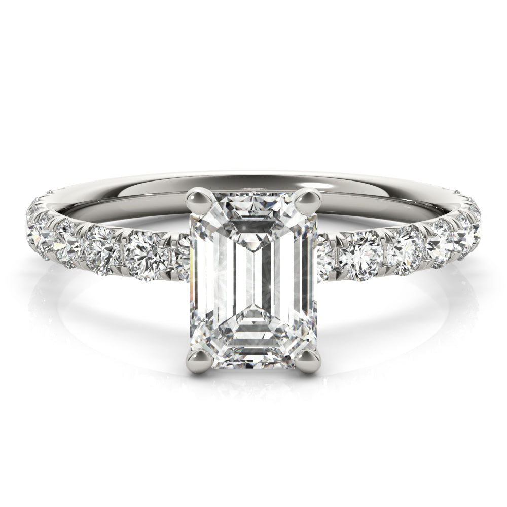 Single Row Diamond Engagement Ring