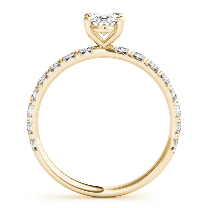 14K Yellow Gold Oval Diamond Engagement Ring