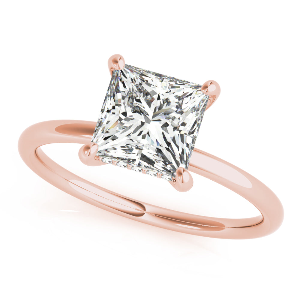 18K Rose Gold 5/8 ct Diamond Halo Engagement Ring