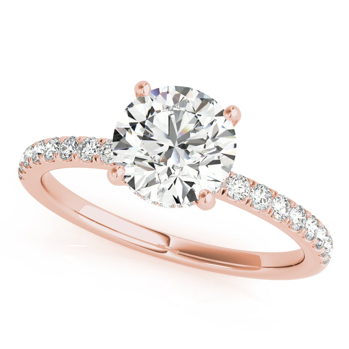 18K Rose Gold 1.25 ctw Diamond Halo Engagement Ring
