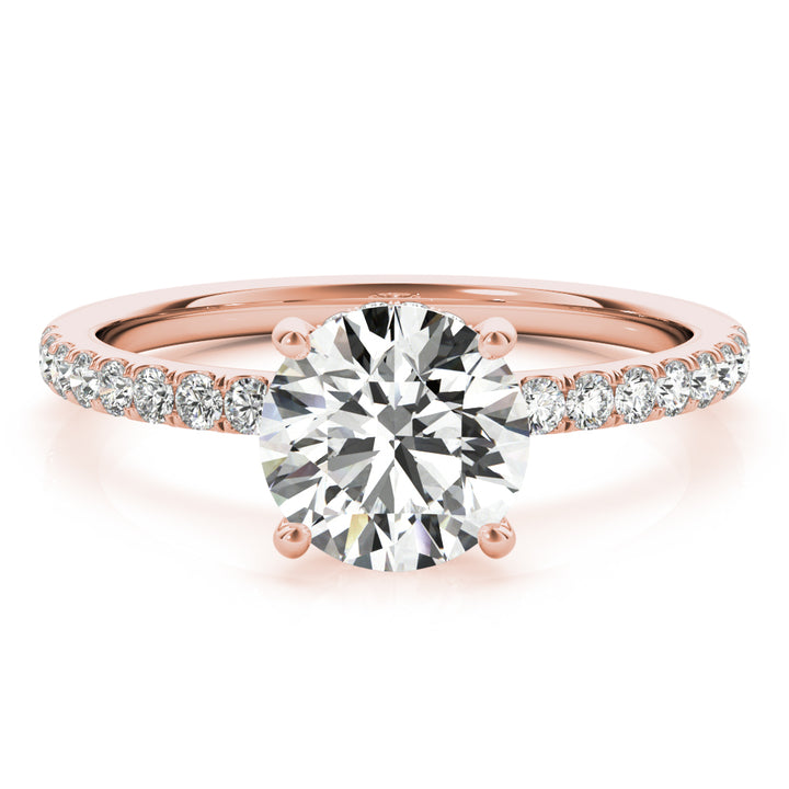 18K Rose Gold 1.25 ctw Diamond Halo Engagement Ring