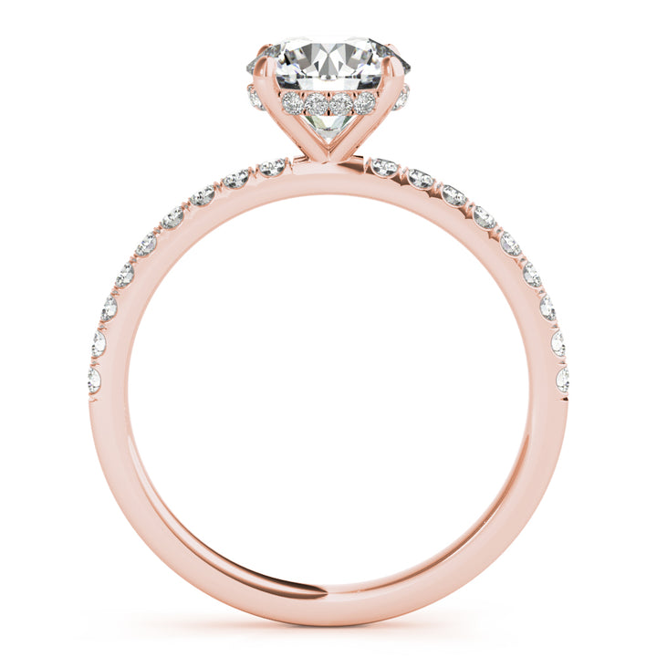 18K Rose Gold 1.25 ctw Diamond Halo Engagement Ring