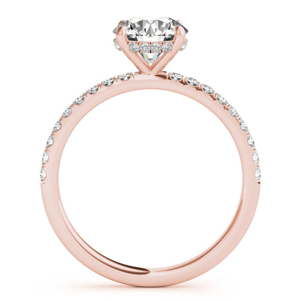 18K Rose Gold 1.25 ctw Diamond Halo Engagement Ring