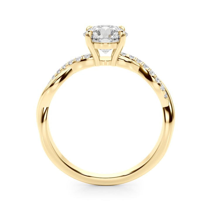 14K Yellow Gold Round Diamond Fashion Ring