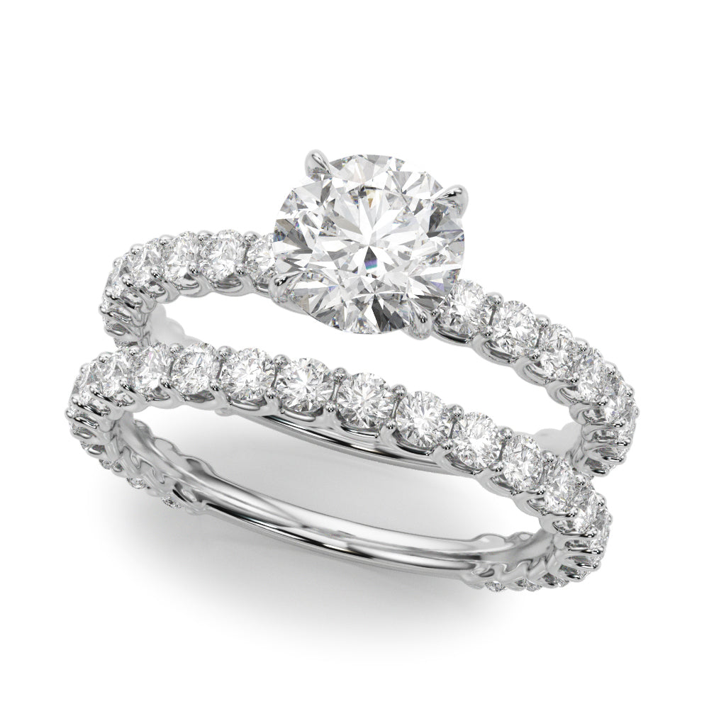 Single Row Diamond Engagement Ring