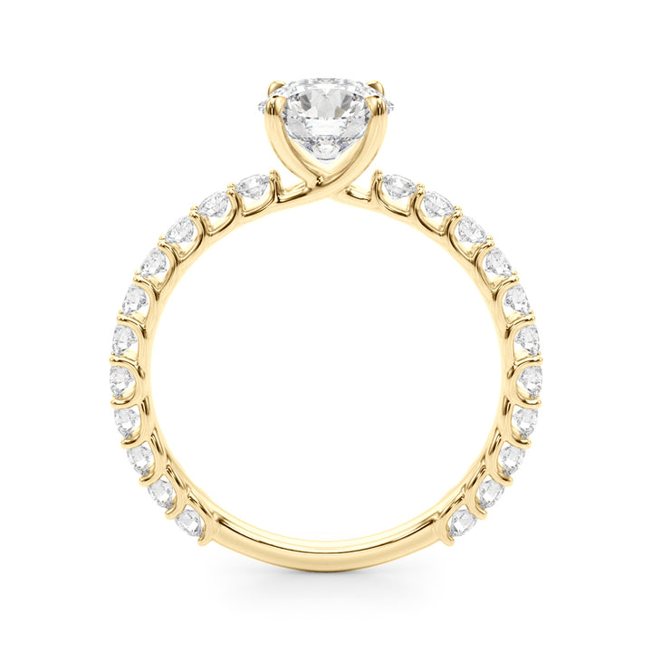 14K Yellow Gold Round Diamond Engagement Ring