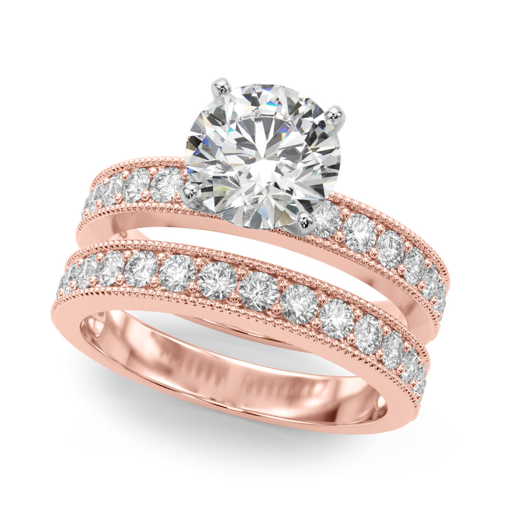 Rose Gold 14-Diamond Single Row Engagement Ring