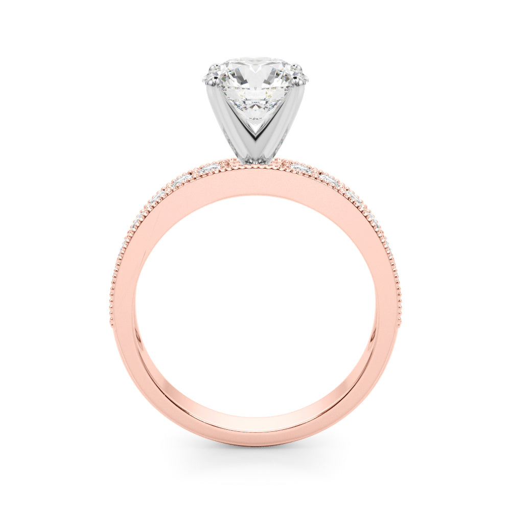 Rose Gold 14-Diamond Single Row Engagement Ring