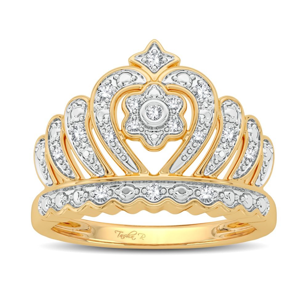 Elegant 10K 0.10CT Diamond  Fashion Ring
