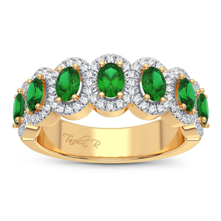 14K 0.26CT Diamond Emerald Ring