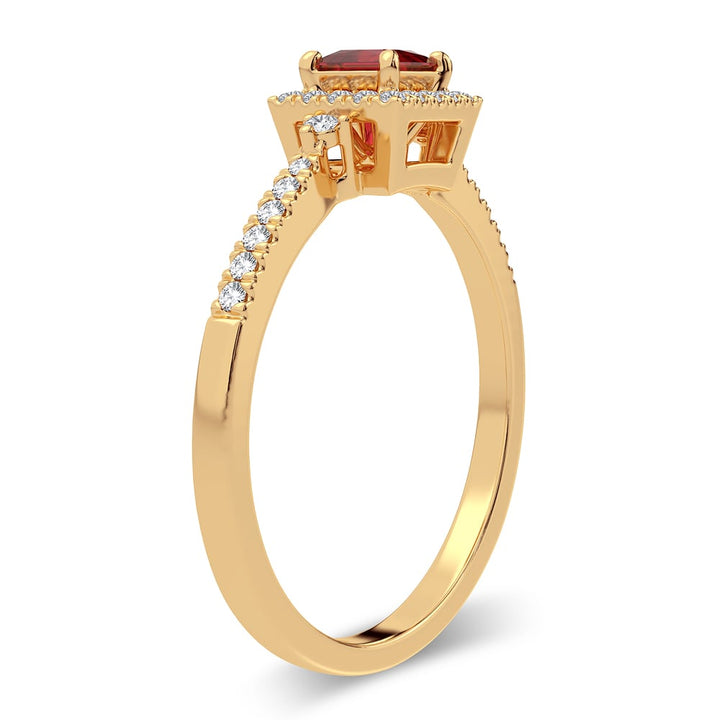 10K  0.14ct Diamond Ruby Ring with Diamonds