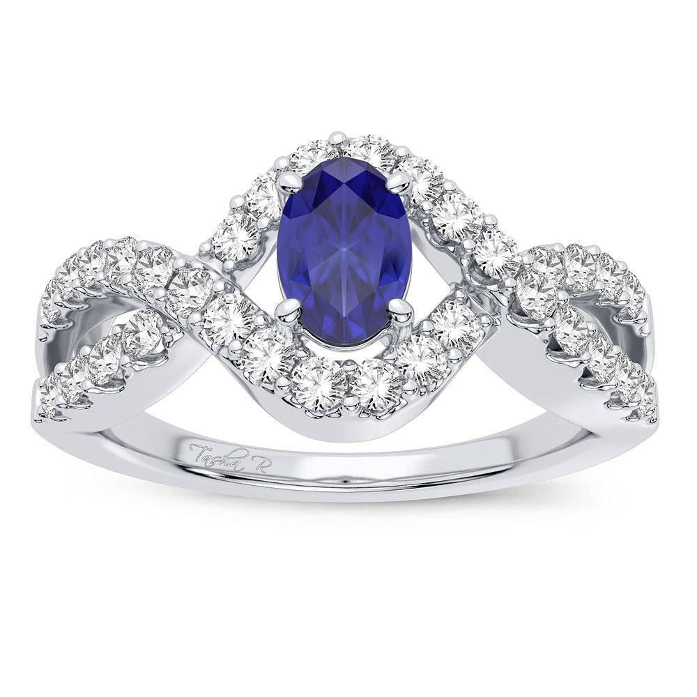 14K 0.50CT Diamond Sapphire Ring