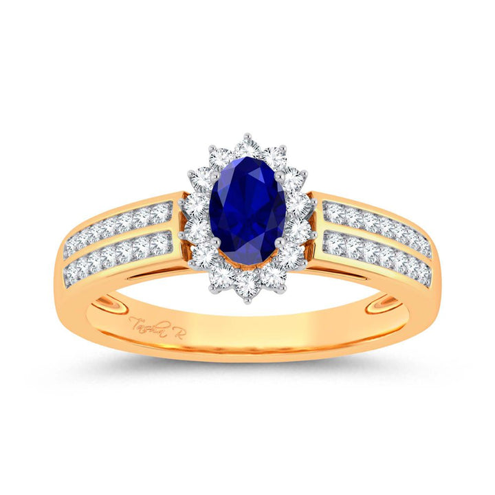 14K 0.25ct Diamond Sapphire Ring