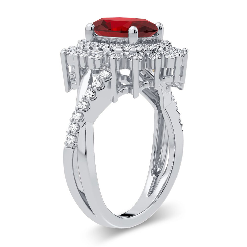 14K 0.70CT Diamond Ruby Ring