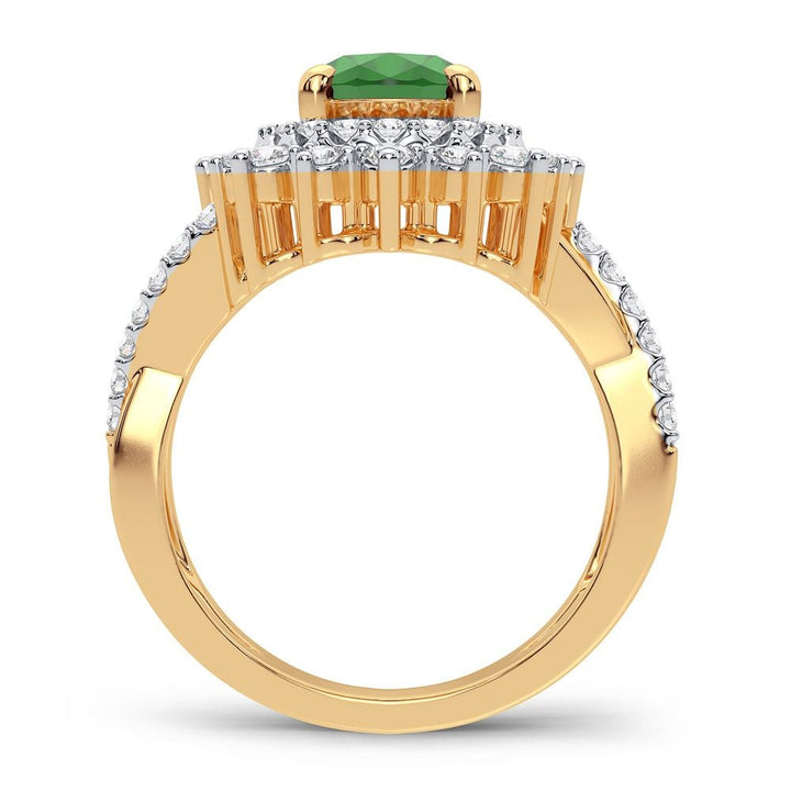 14K 0.70CT Diamond Ring Emerald