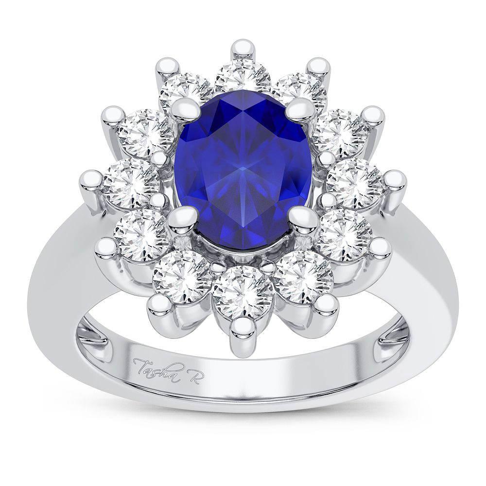 Elegant 14K 0.78ct Diamond Sapphire Ring