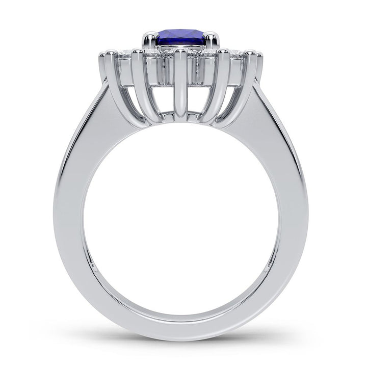 14K 0.78ct Diamond Sapphire Ring