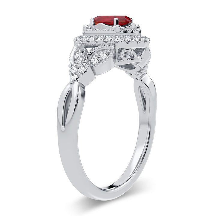 14K 0.20CT Diamond Ruby Ring