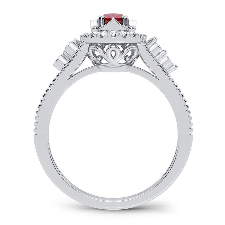 14K 0.10CT Diamond Ruby Ring
