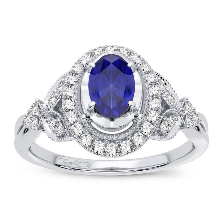14K 0.20CT Diamond Sapphire Ring
