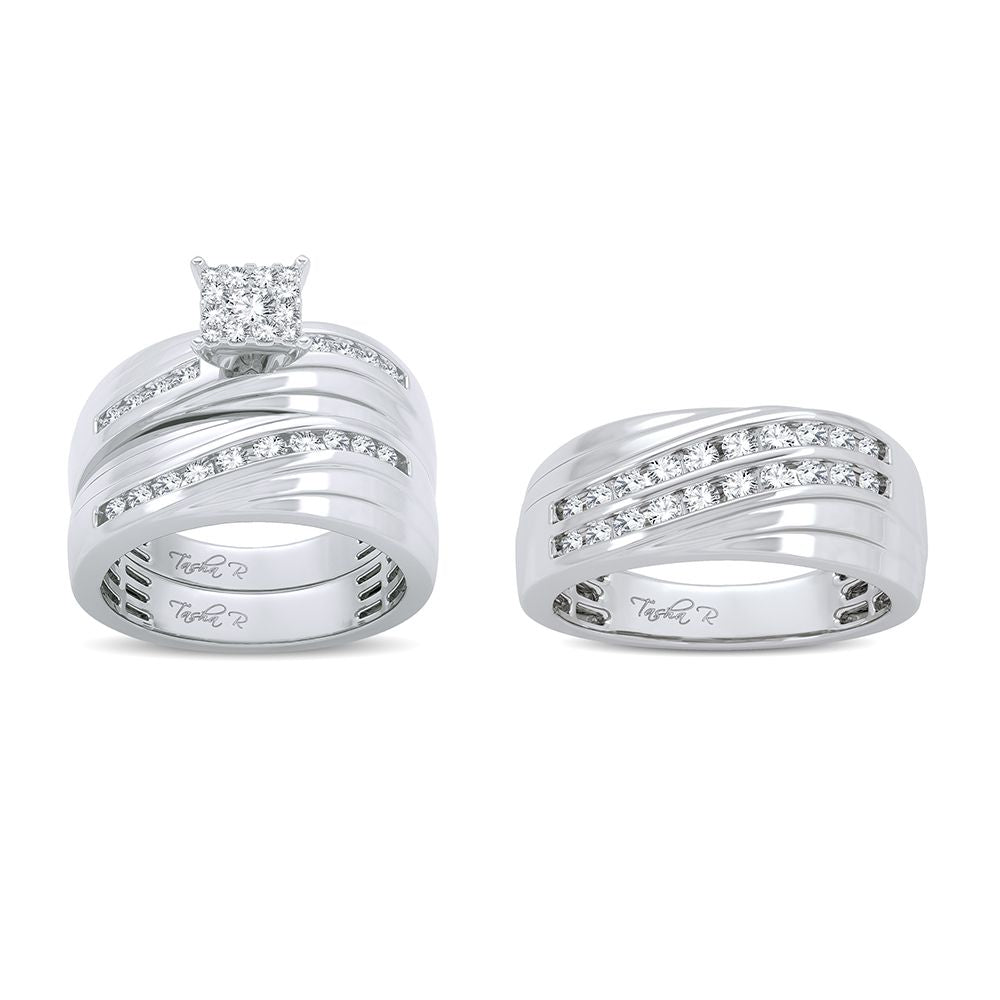 14K 1.13CT DIAMOND TRIO SET