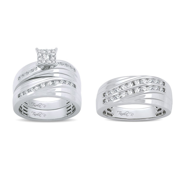 14K 1.13CT DIAMOND TRIO SET