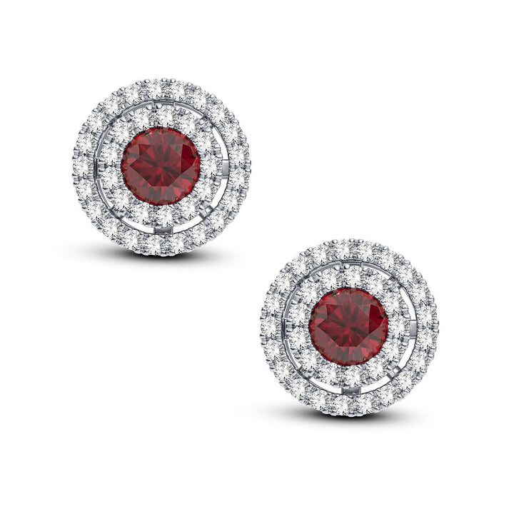 14K 0.28CT Diamond Ruby Earring