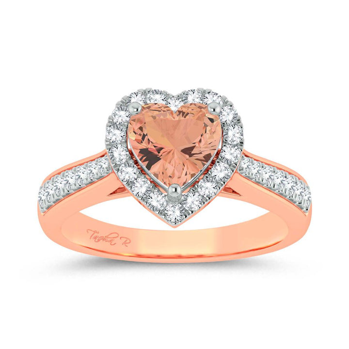 14K 0.33ct Diamond Morganite Ring