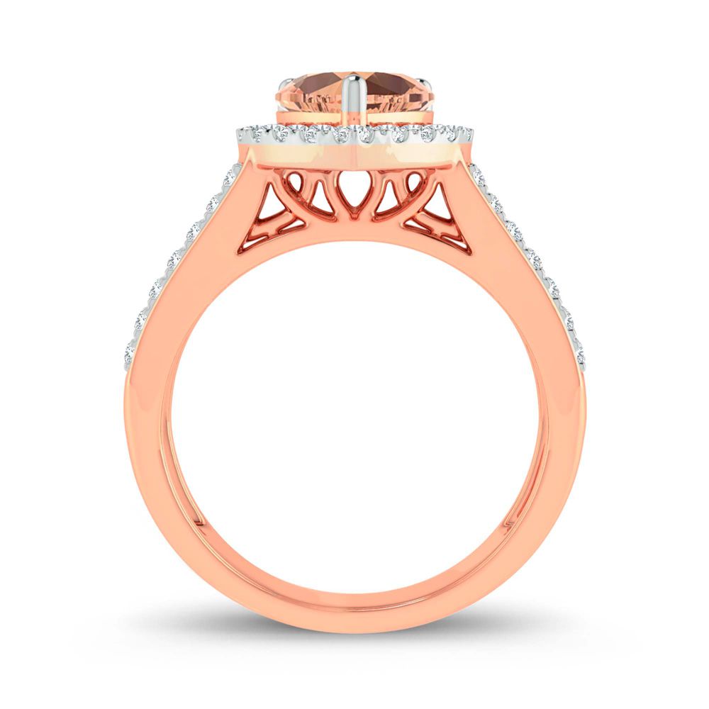 14K 0.33ct Diamond Morganite Ring