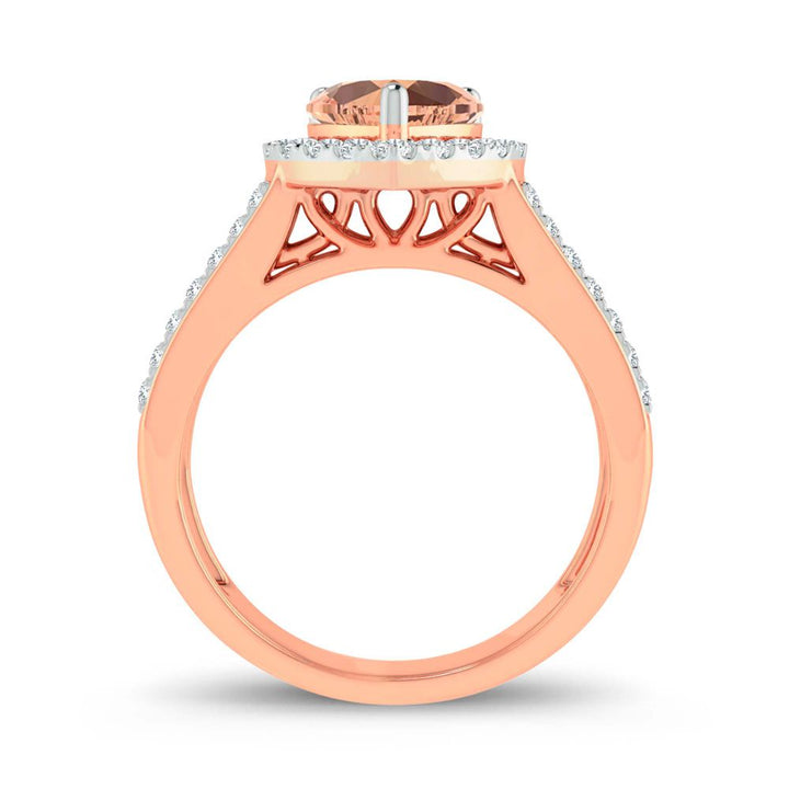 14K 0.33ct Diamond Morganite Ring