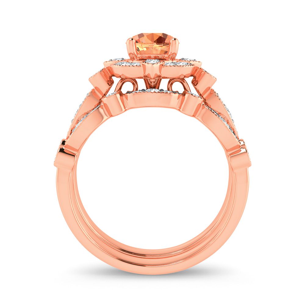 14K 0.50CT Diamond Morganite Ring