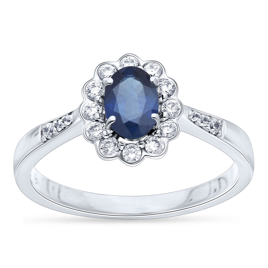 14K 0.22CT Diamond Sapphire Ring