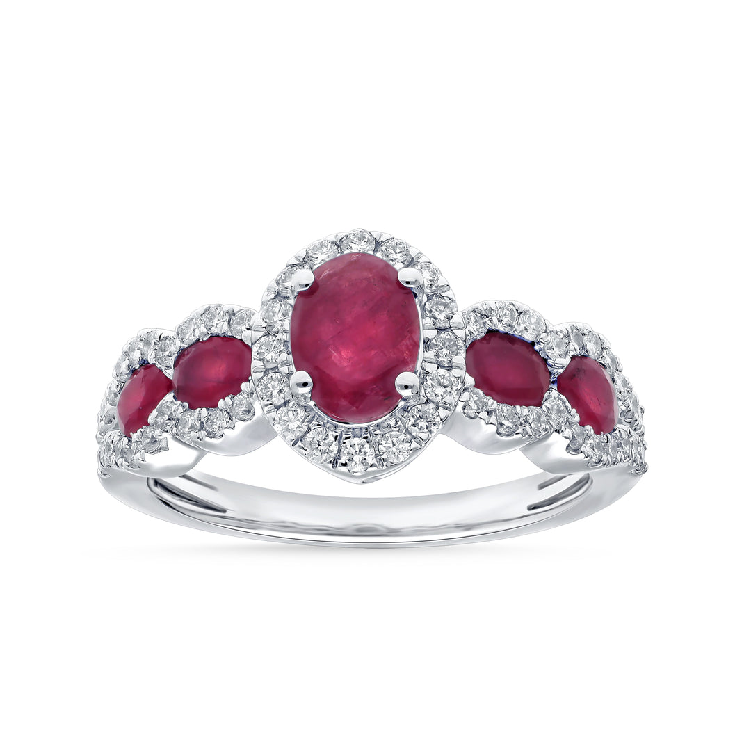 Gorgeous 14K 0.45CT Diamond RUBY RING