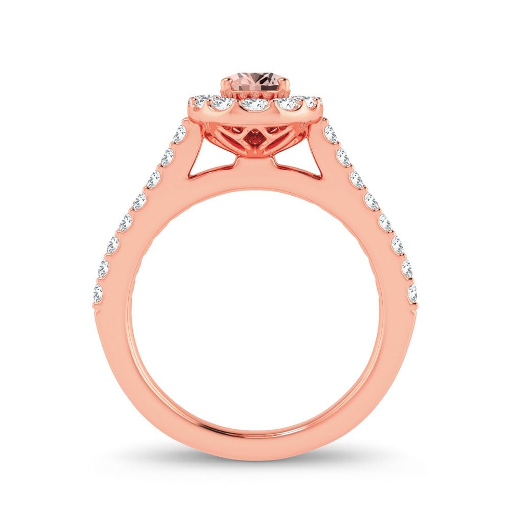 14K 0.40CT Diamond Morganite Ring