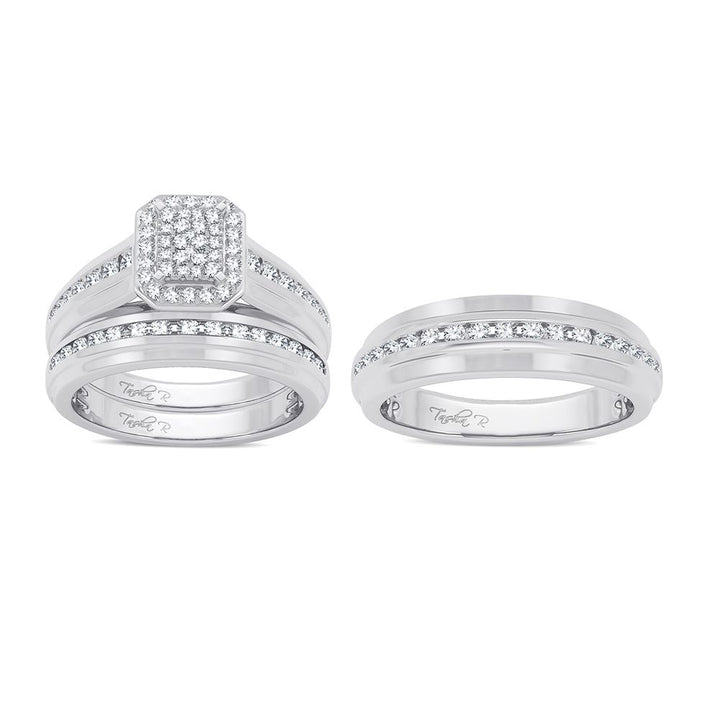 14K 0.90ct Diamond Trio Set