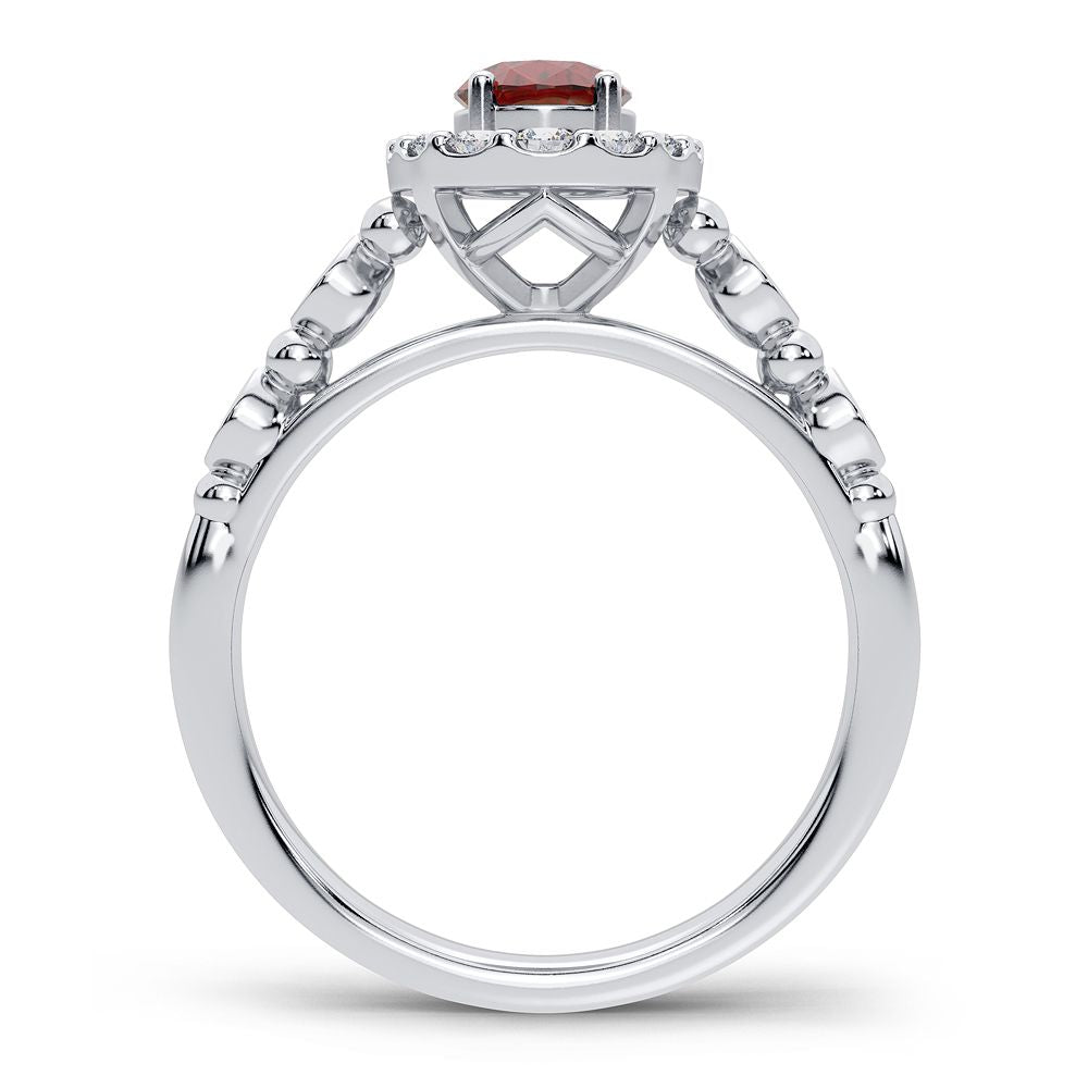 14K 0.28CT Diamond Ruby Ring