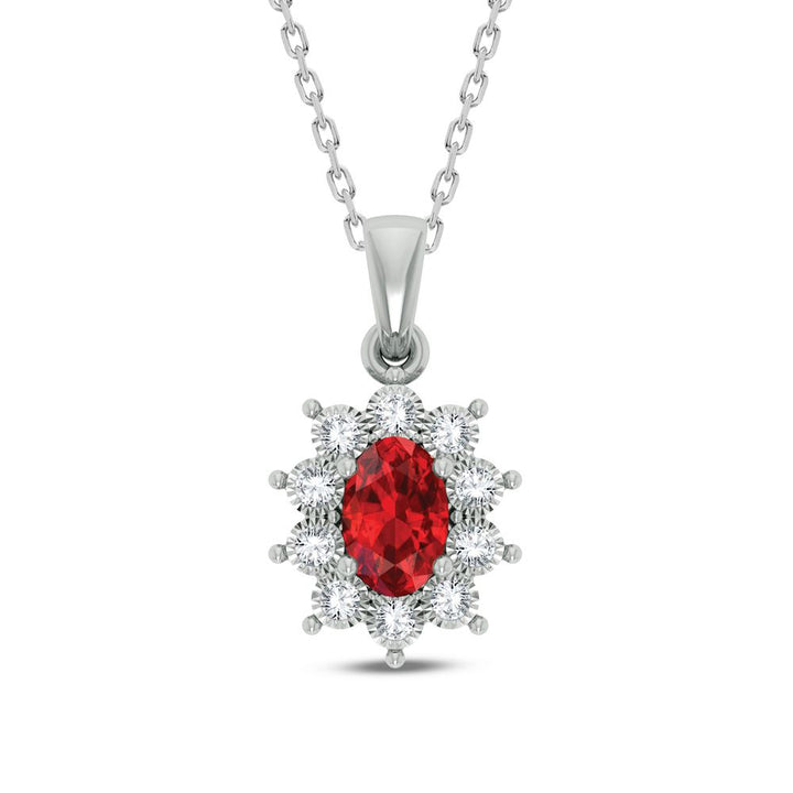 14K 0.06ct Diamond Ruby Pendant