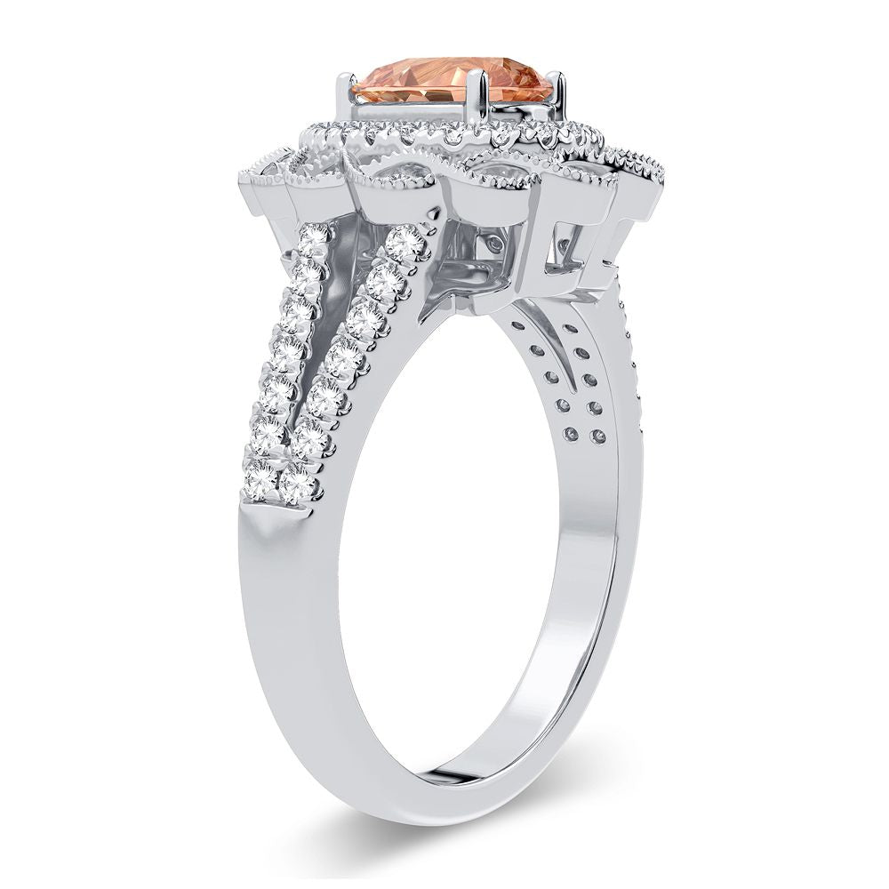 14K 0.40CT Diamond Morganite Ring