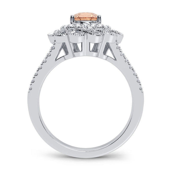 14K 0.40CT Diamond Morganite Ring