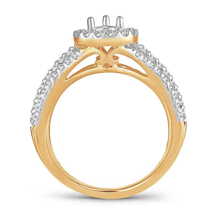 14K 0.75CT Diamond semi-mount ring