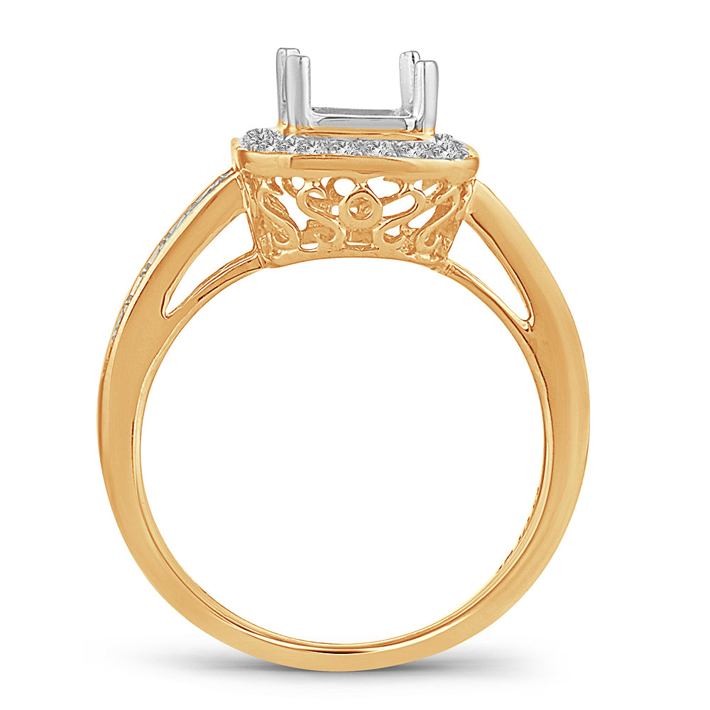 14K 0.33CT Diamond semi-mount ring