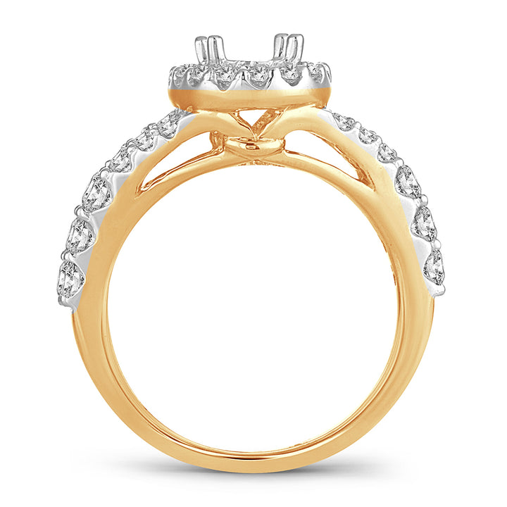 14K 1.00CT Diamond semi-mount ring