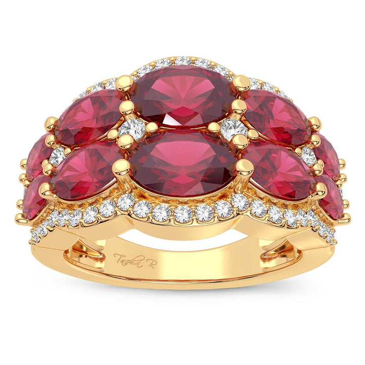 14K 0.33CT Diamond Ruby Ring