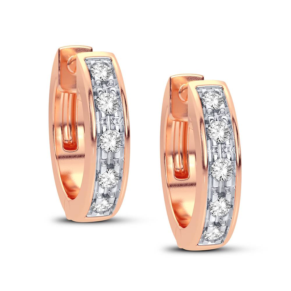 Elegant 10K 0.05CT Diamond Earring