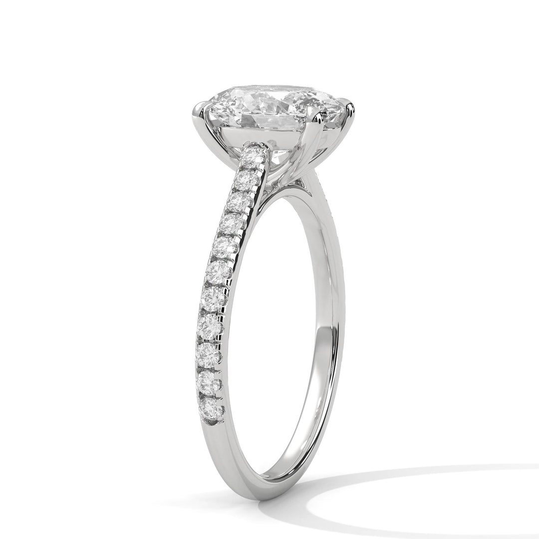 2ct Oval Lab Diamond Engagement Ring with a Pave setting
