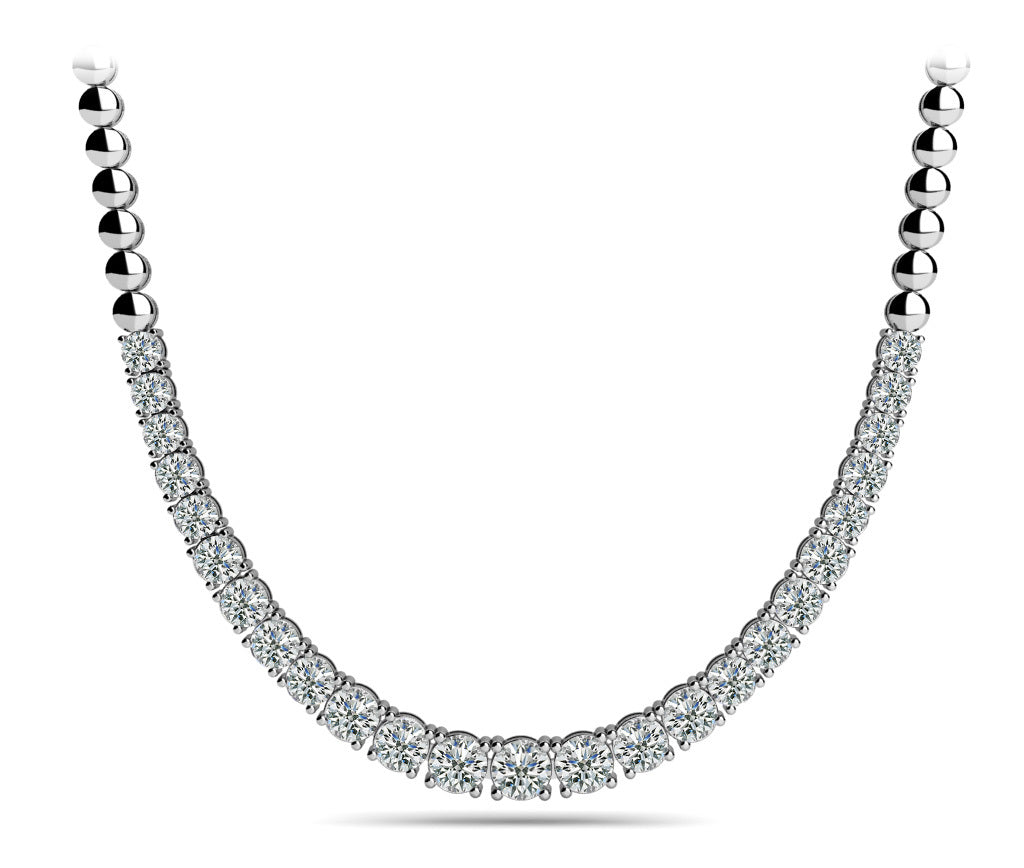 Round Diamond Multi-Stone Graduating Necklace