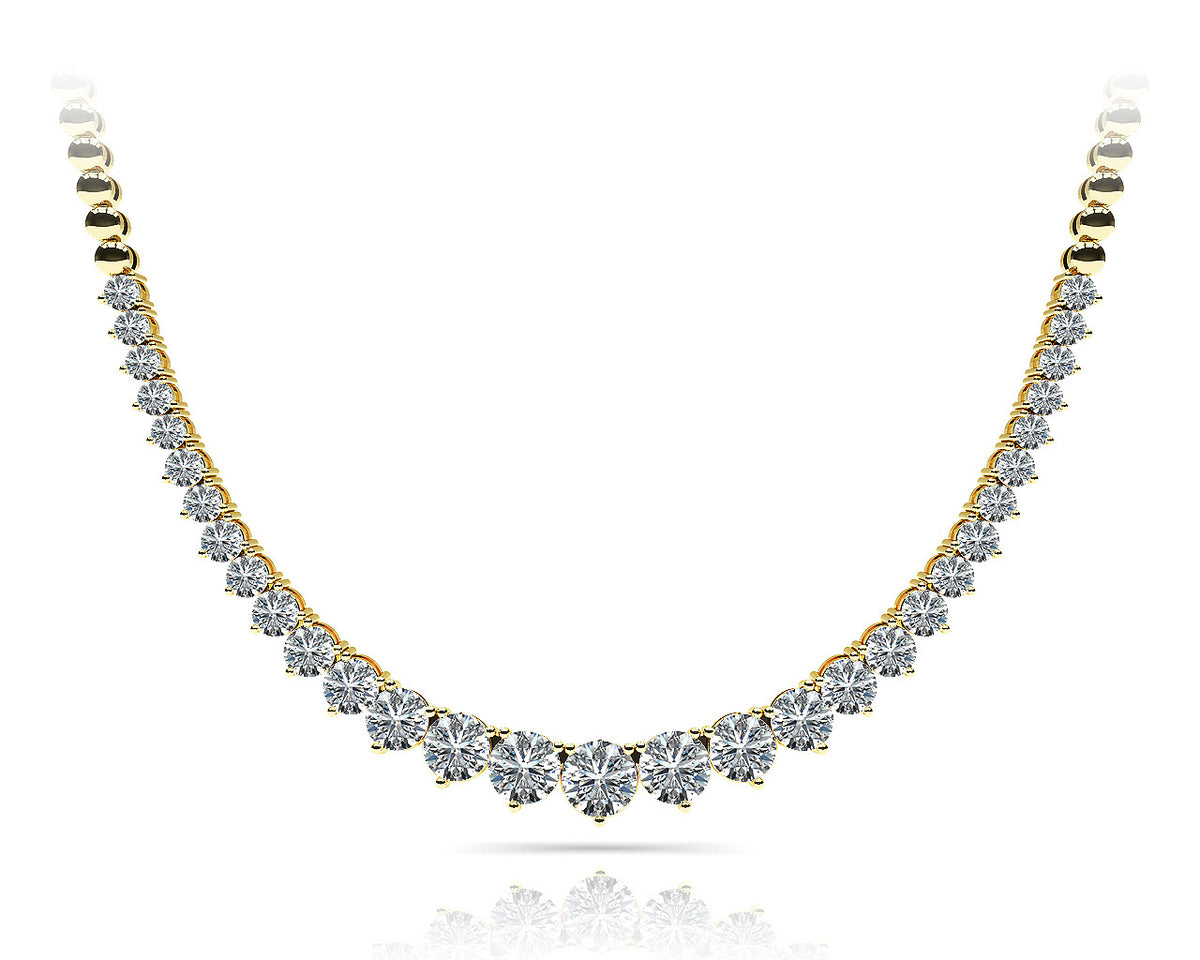 14K Yellow Gold Multi-Diamond Fashion Necklace