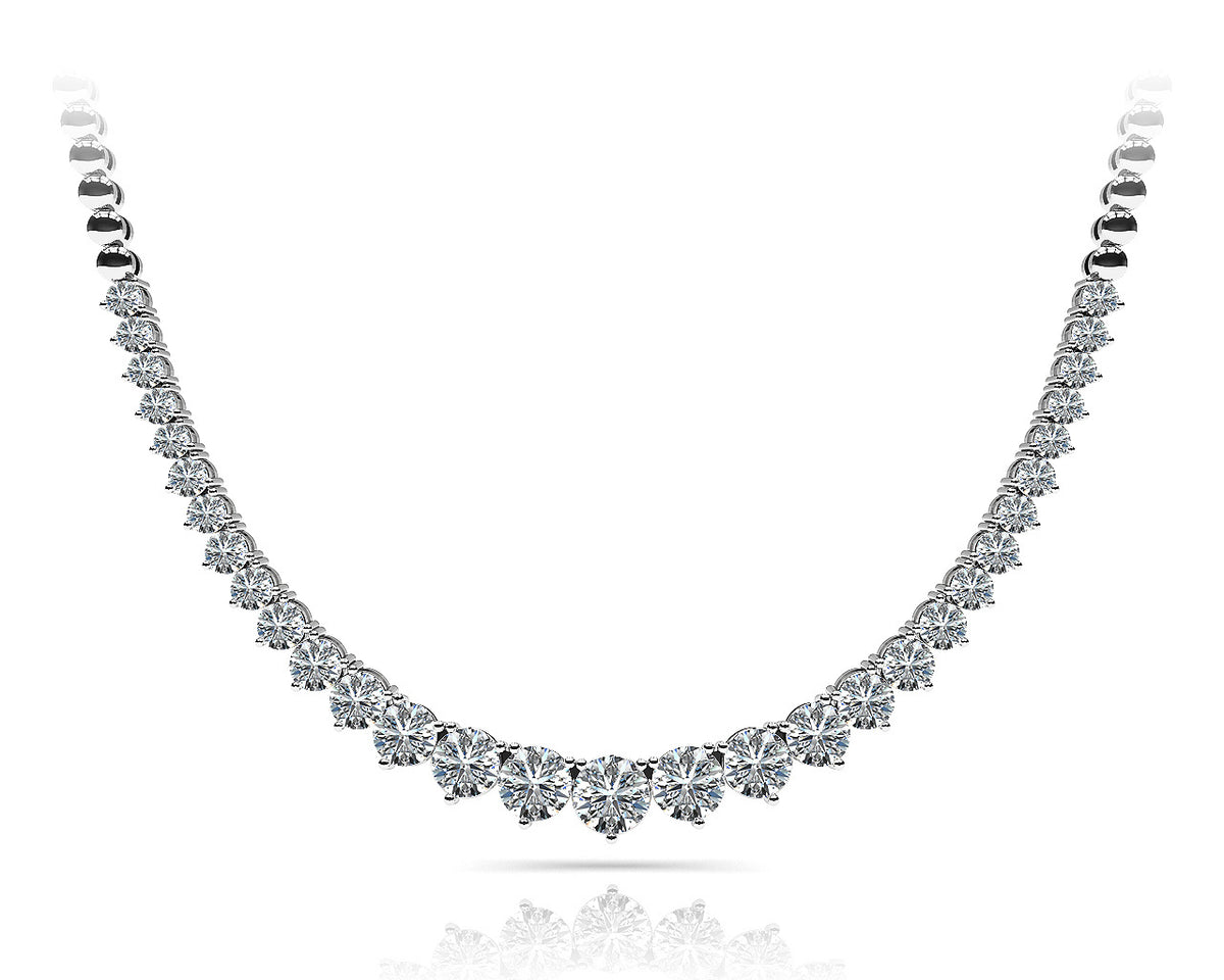Round Diamond Multi-Stone Graduating Necklace